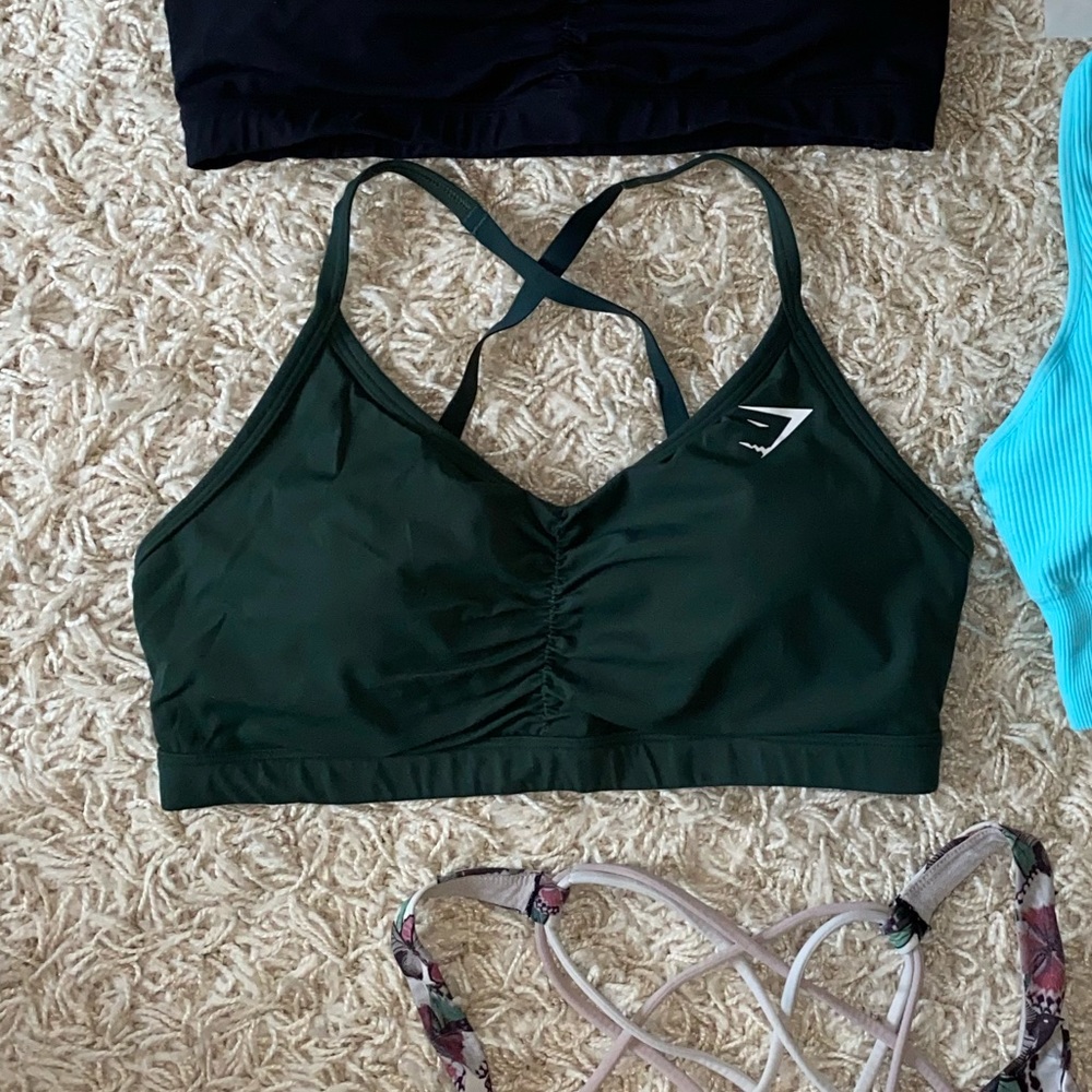 DO NOT BUY gymshark green ruched bra